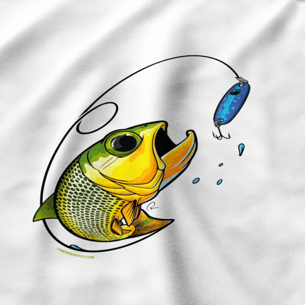 golden dorado striking a spoon lure